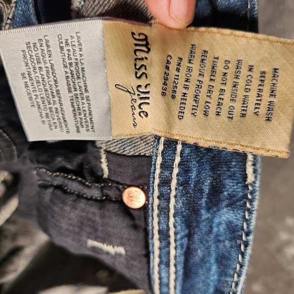 Miss Me Bootcut Jeans Women 28X35 Blue Embellished Cross Distressed JP5368B - Picture 10 of 16